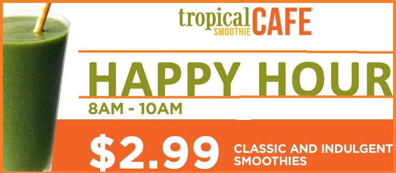 Tropical Smoothie Happy Hour Menu